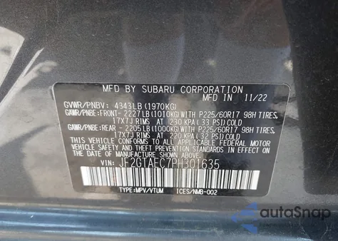 2023 Subaru Crosstrek Premium from USA, damaged, VIN JF2GTAEC7PH301635